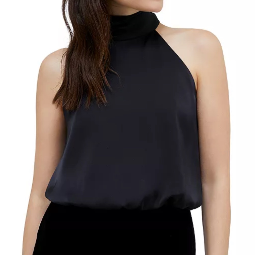 Max&Co. Donare Mini Dress: Black Smooth Velvet And Satin Dress Nwt
